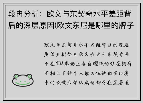 段冉分析：欧文与东契奇水平差距背后的深层原因(欧文东尼是哪里的牌子)